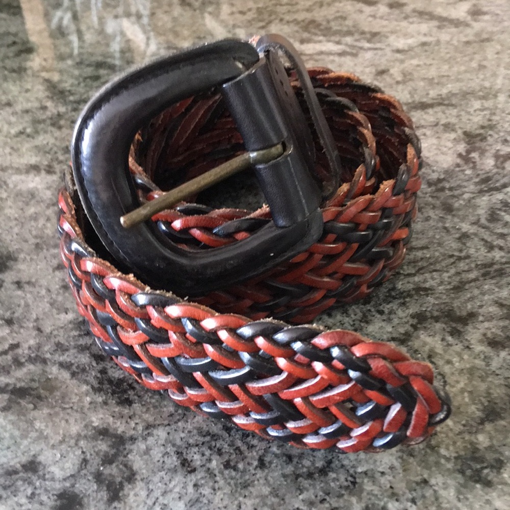 GEOMO LEATHER Braided Belt - Size Medium EUC Turkish, Wide, Imported